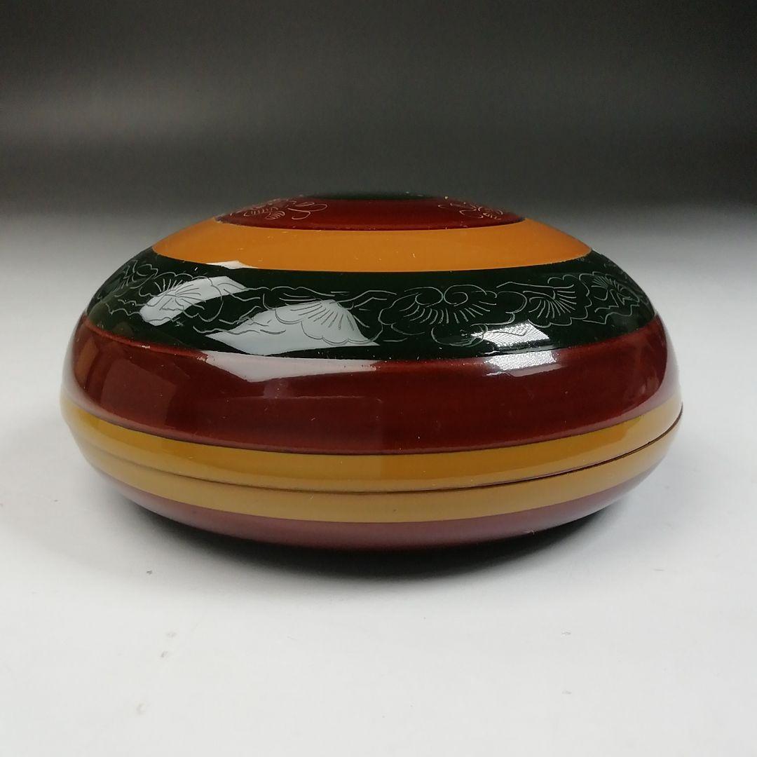 Ｗ１２７　香合　『玄々斉好　独楽　香合』『熊谷秀穂 作』　共箱　茶道具