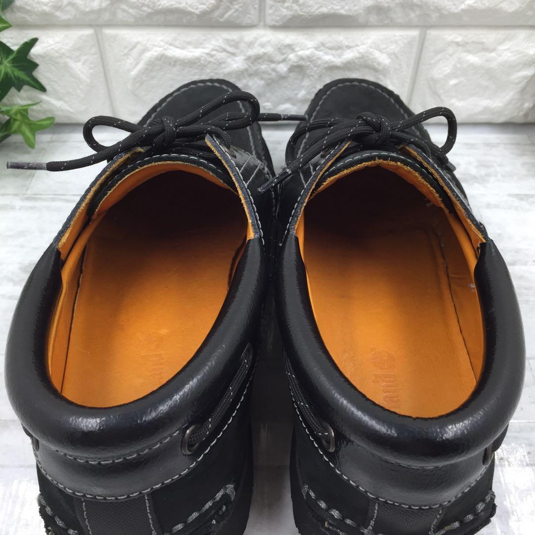 【美品】Timberland ティンバーランド3eyeデッキシューズ黒 25cm