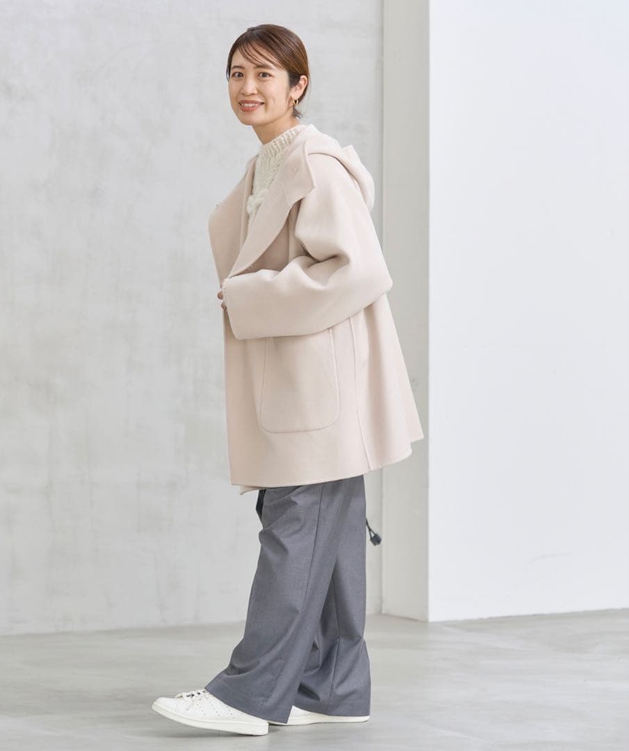 イエナ　スーパー120ダブルフェイスフードコート　ナチュラル　36