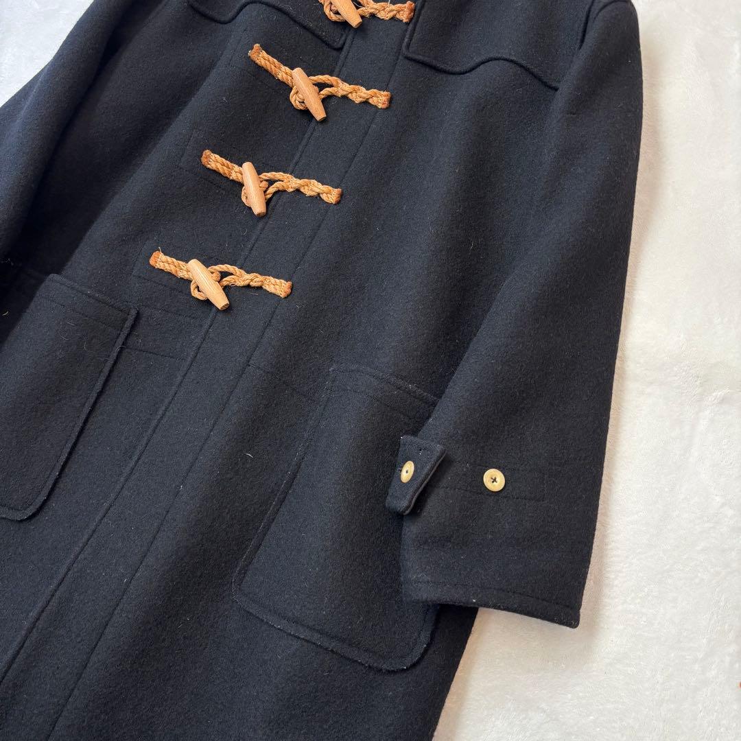 Glenoverグレンオーバー　ダッフルコート　黒　肉厚　ウール　ロング　トグル