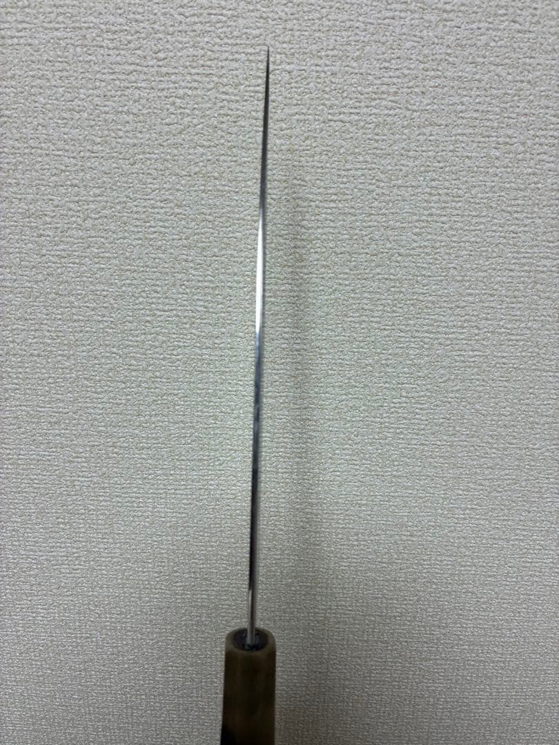 ※年末大セール 堺一文字光秀 片刃和牛刀 7寸 白紙1号 紋鍛錬 花梨白水牛角柄