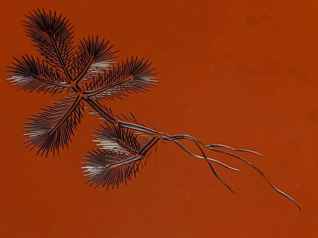 「折鶴＆松」朱漆小膳 10客 アンティーク