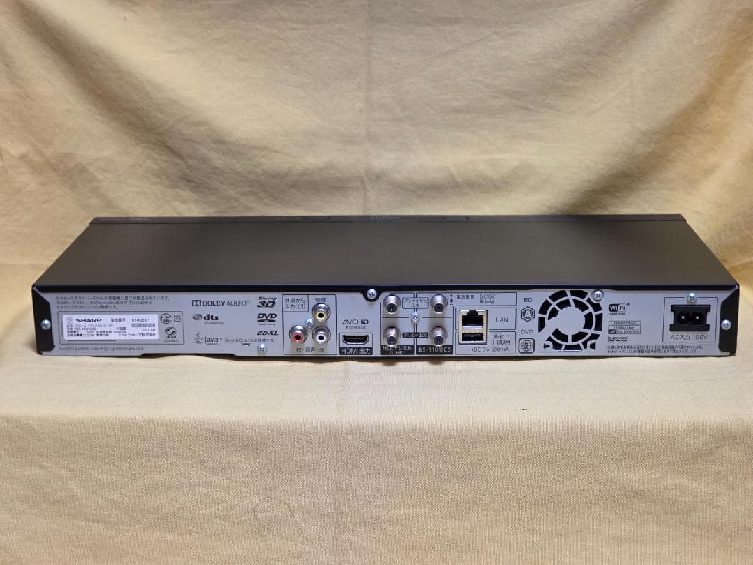 SHARP AQUOS BDレコーダー BD-NW1200　2018年製　整備品