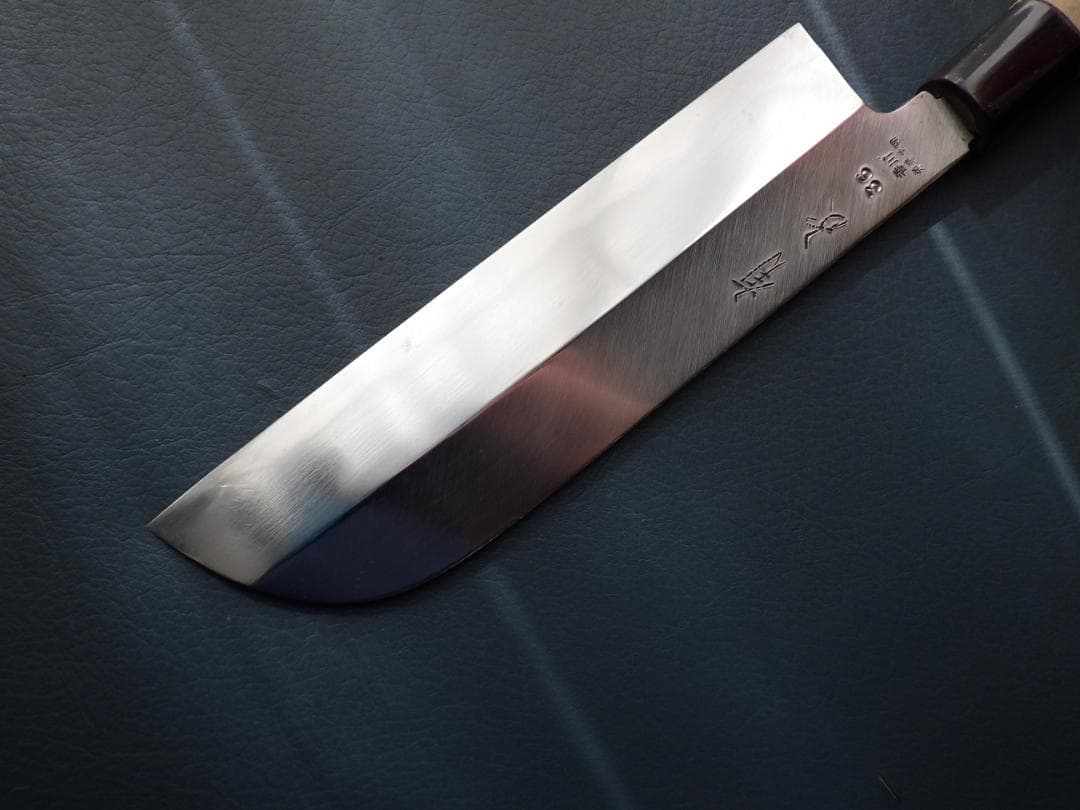 テ*ん様 京都/有次・鎌薄包丁・黒本水牛★手研ぎ済み▲記名有り▲