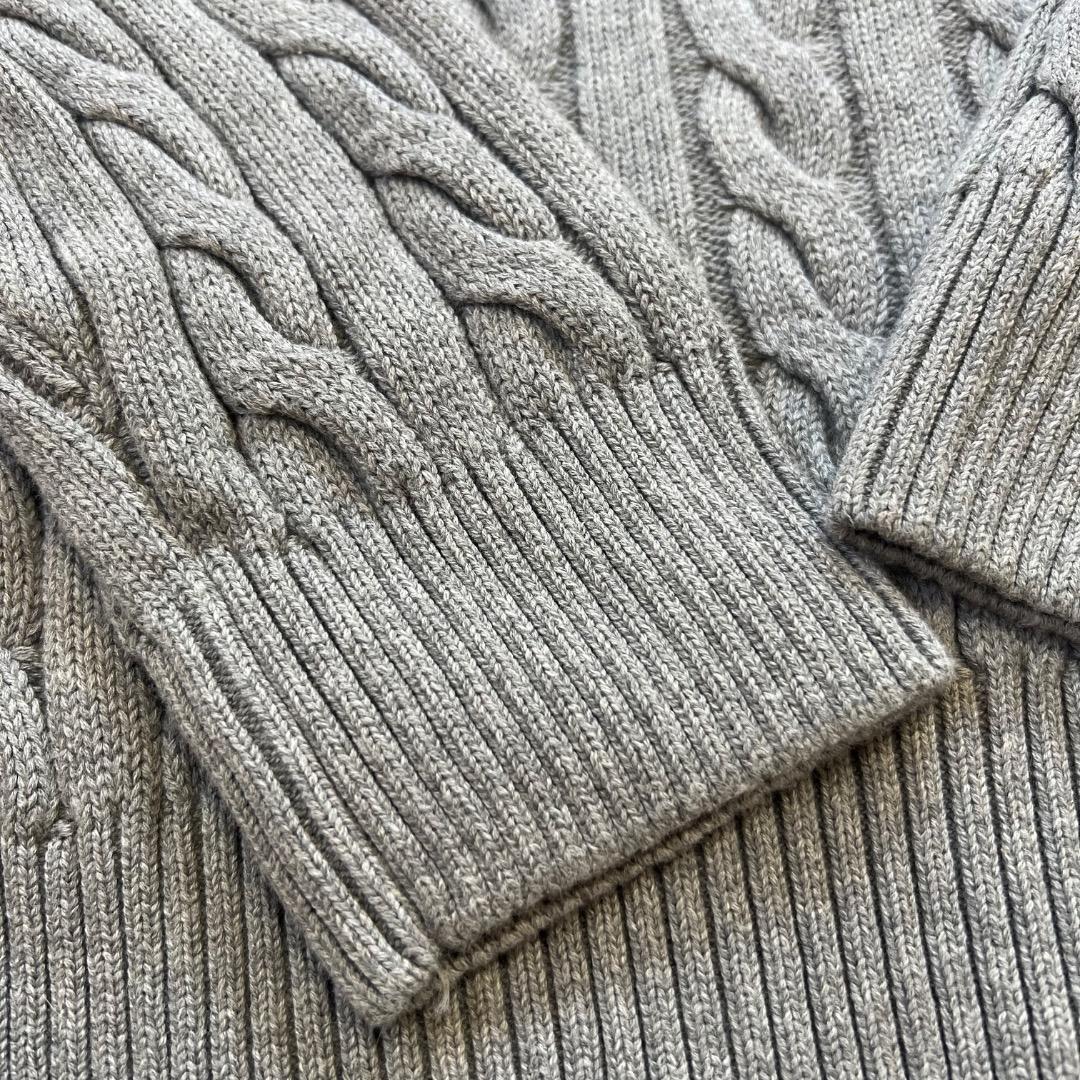 新品 正規品 ラルフローレン ケーブルニット セーター グレー L QRタグ付き