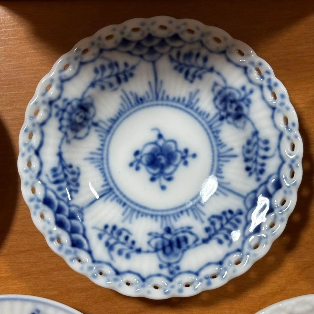 希少 ロイヤルコペンハーゲン グリーン フルレース ハーフレース 豆皿 5枚