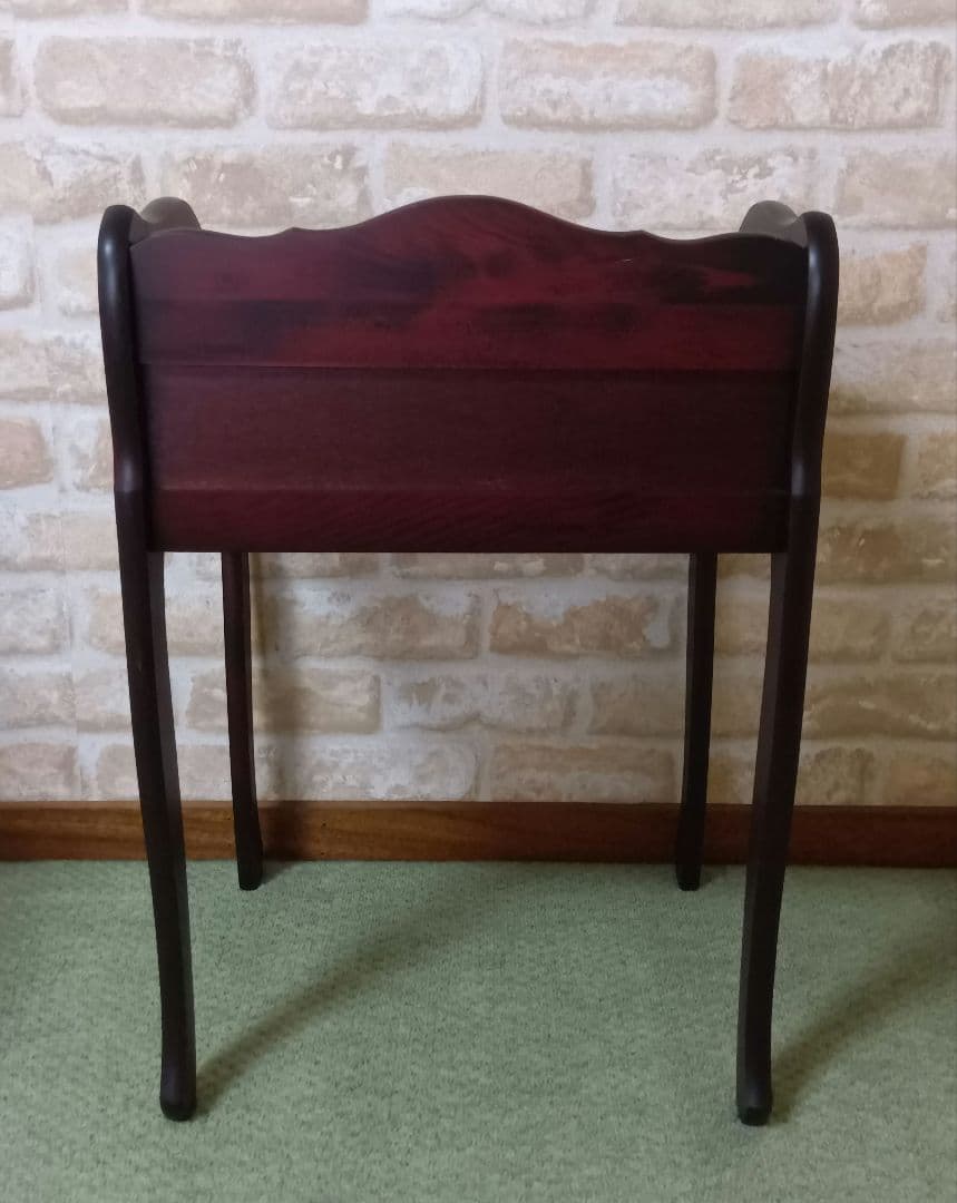 アンティーク調/猫脚　花台電話台飾り台　ブラウン　家具中古43×36×高63cm