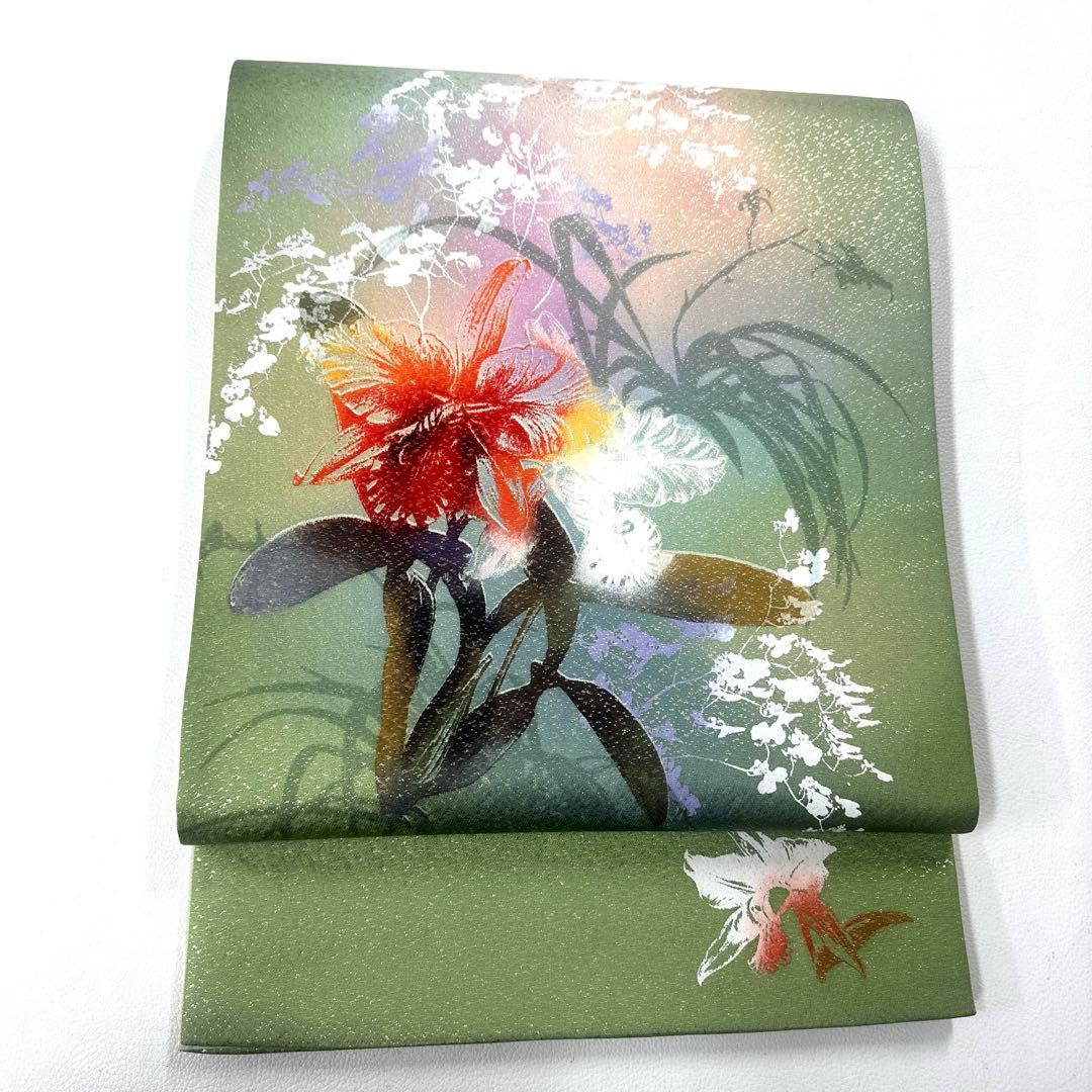 専用帯6030 ●日展作家 山本唯与志 レリーフ染 高級 正絹 袋帯