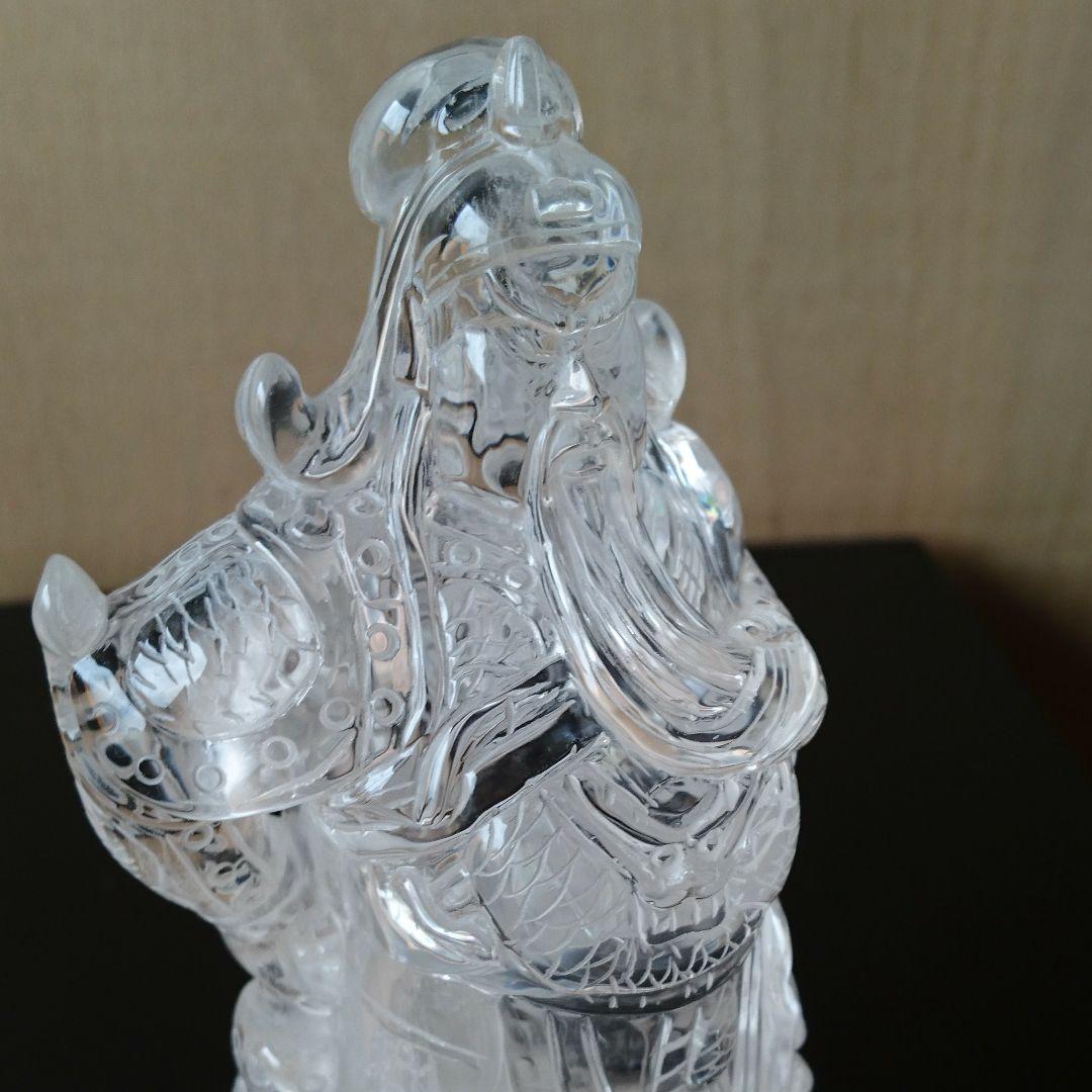 関羽 天然水晶 手彫り (大) パワーストーン 原石 石 インテリア 小物 置物