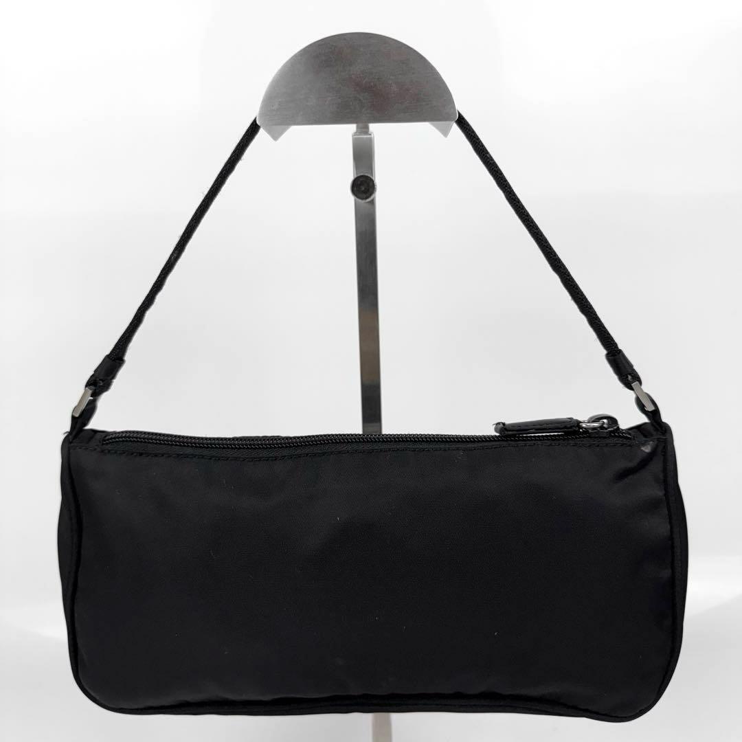 【美品】PRADA プラダ アクセサリーポーチ ハンドバッグ 肩掛け 黒 白タグ