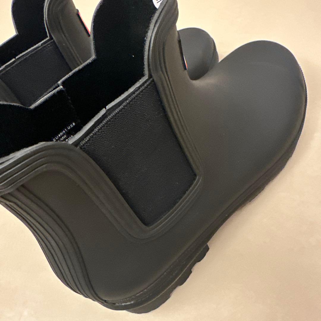 【新品】HUNTER レインブーツ 25.5cmの方に　ブラック　梅雨対策に