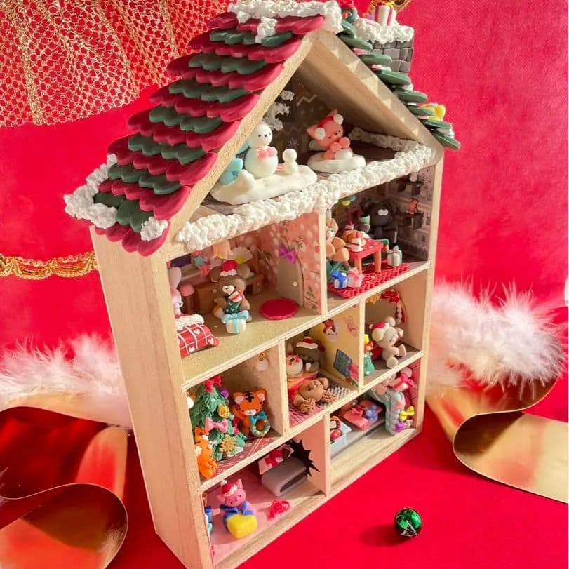 ほっこり癒しのクリスマスハウス＊動物たちのミニチュアセット