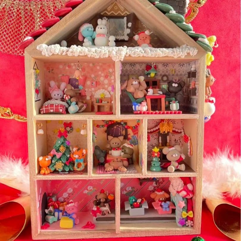 ほっこり癒しのクリスマスハウス＊動物たちのミニチュアセット