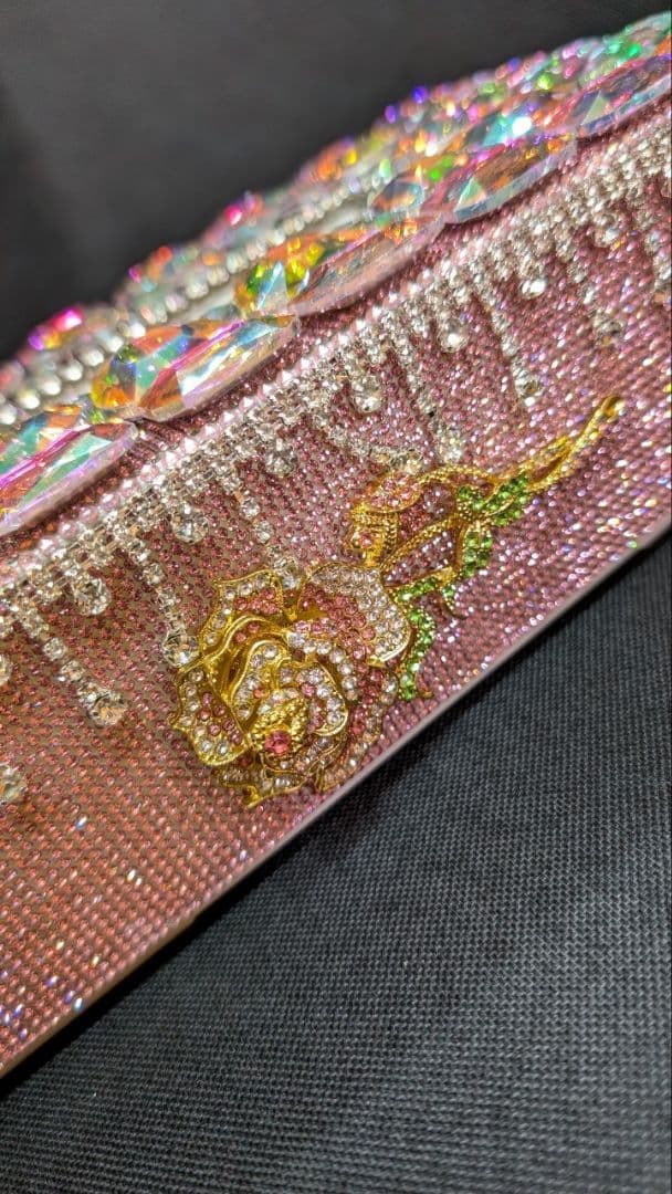 ティッシュケース　デコケース　ハンドメイド　キラキラ　ピンク