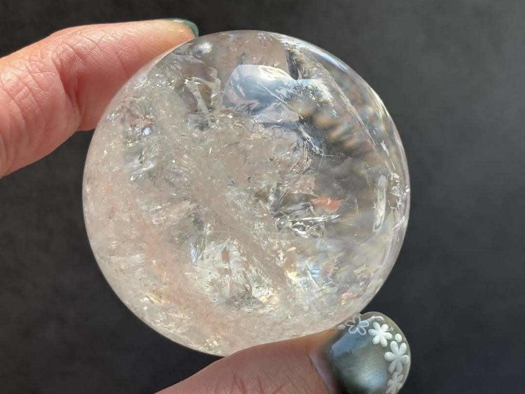 《ピンククリアクォーツ＊ピンクファイヤークォーツ小サイズスフィア》