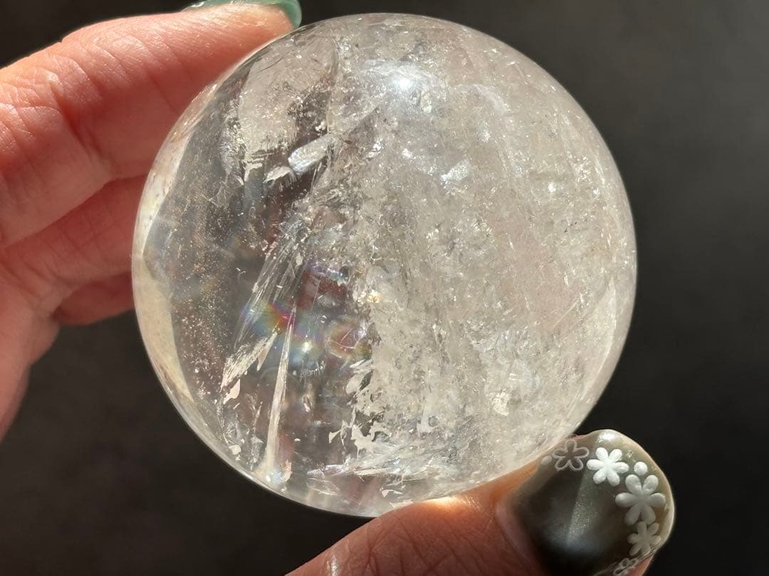 《ピンククリアクォーツ＊ピンクファイヤークォーツ小サイズスフィア》