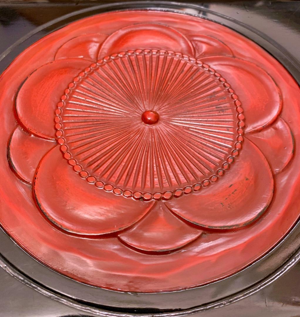 漆塗り　八重向こう梅　文箱