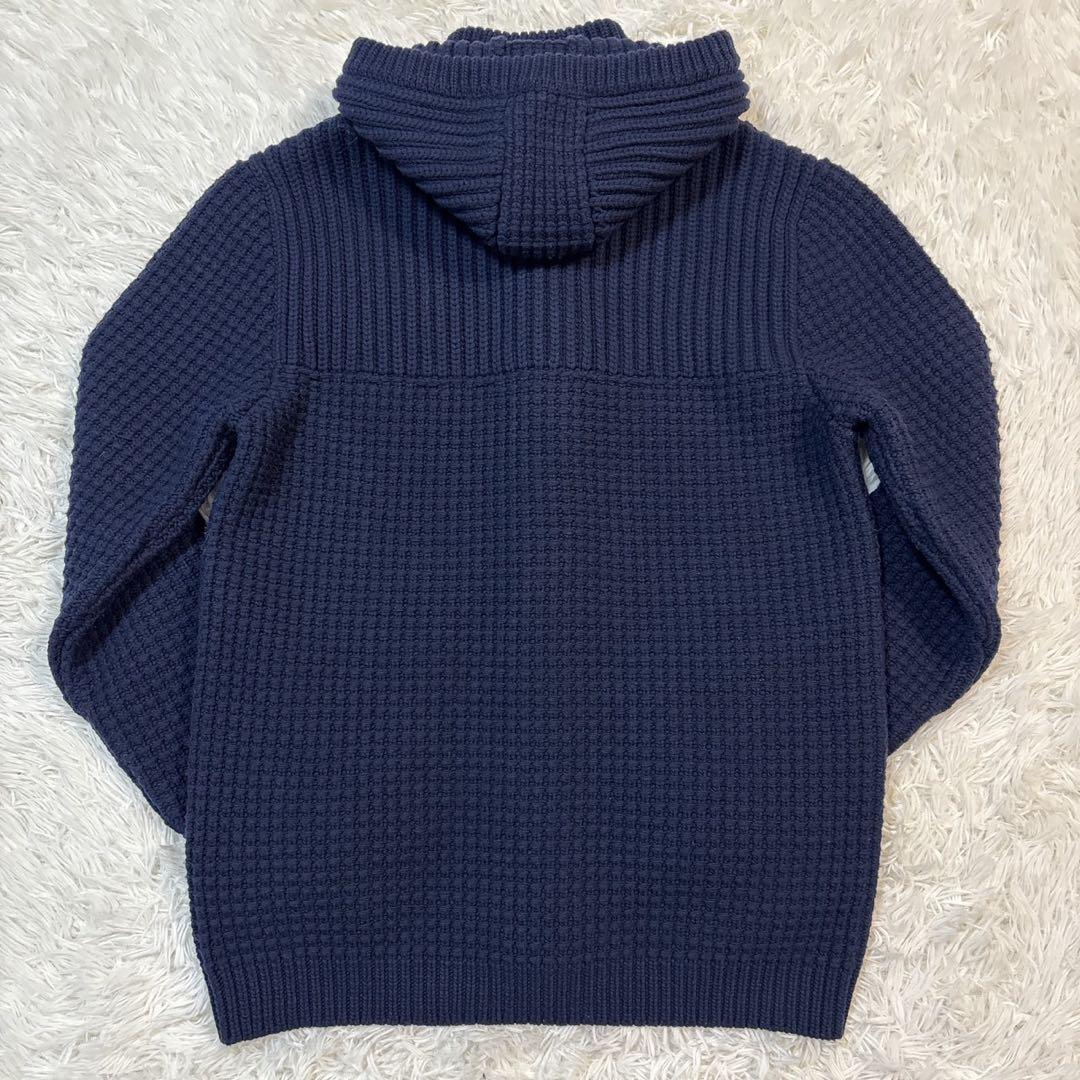 美品✨エンポリオアルマーニ ニット ダッフルコート XL相当 厚手 ネイビー
