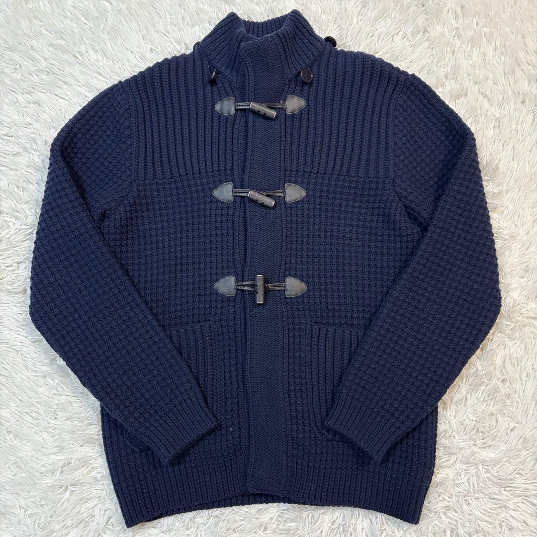 美品✨エンポリオアルマーニ ニット ダッフルコート XL相当 厚手 ネイビー