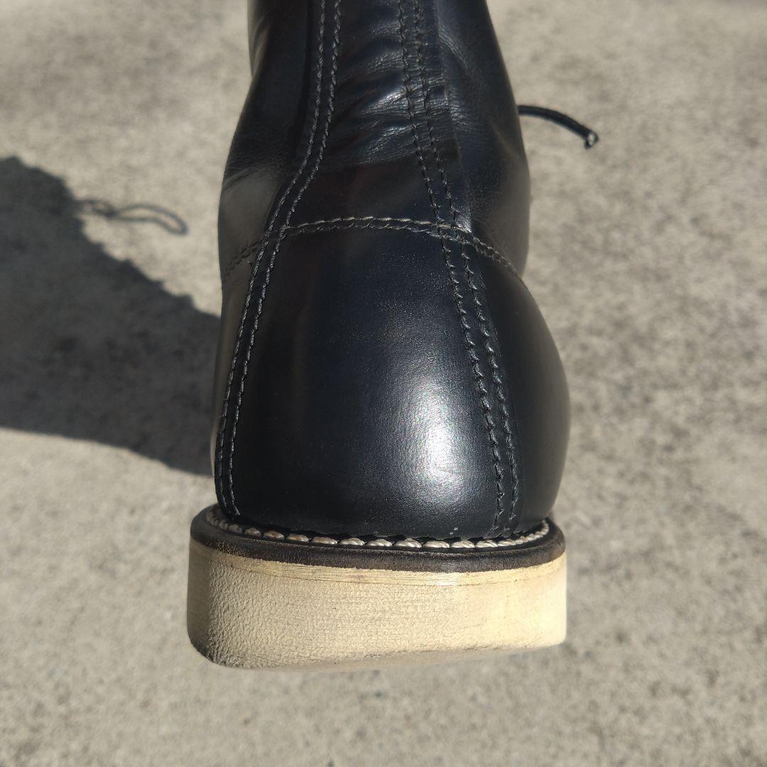 黒レザー ハイカット ワークブーツ