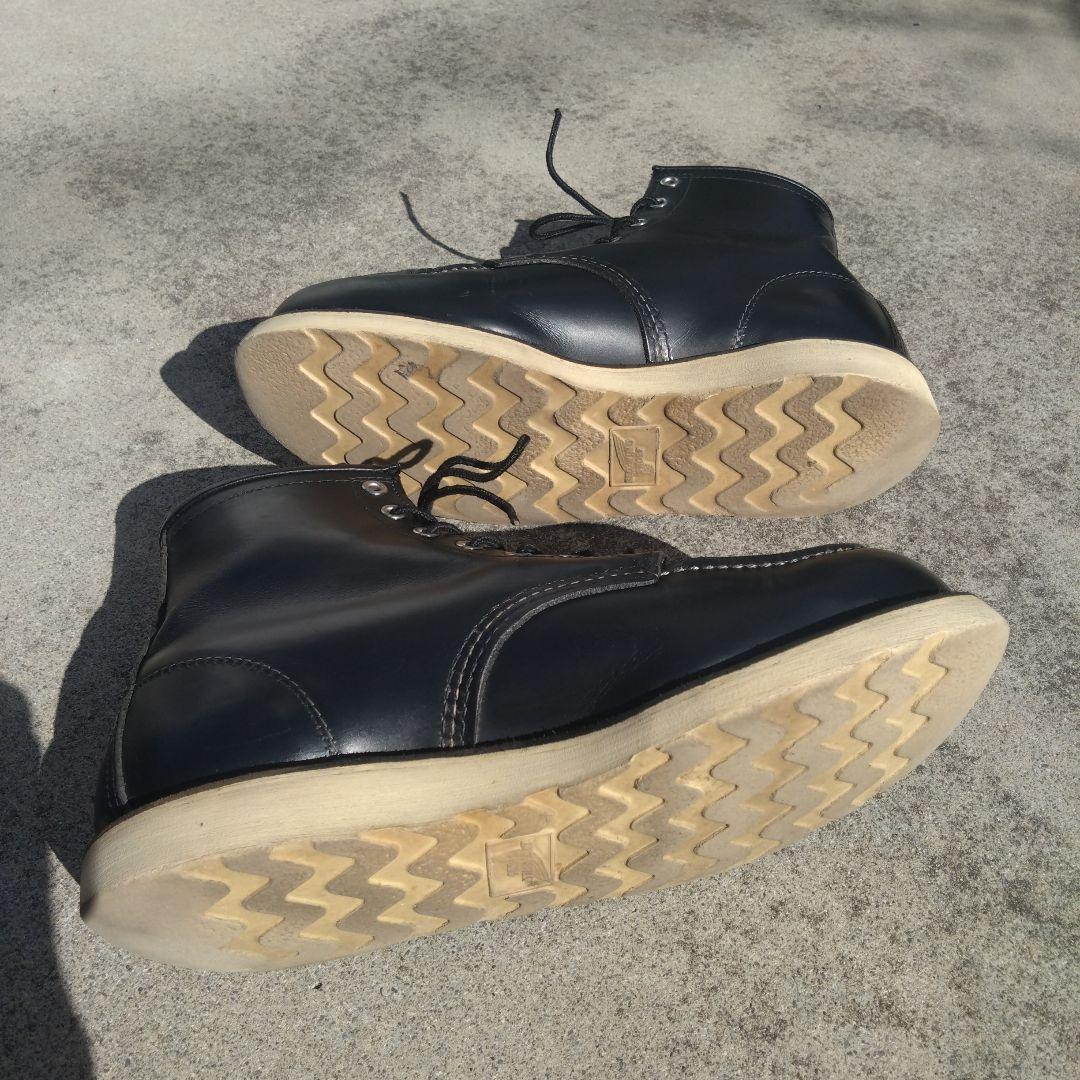 黒レザー ハイカット ワークブーツ