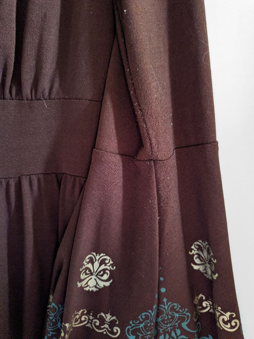 OZZ ONESTE オッズオネスト 茶色 フレア袖 ワンピース OZZ ON