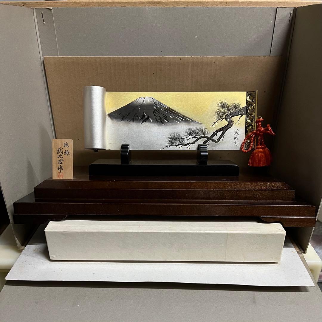 銀製 巻物 富士山 7号 SILVER999 純銀