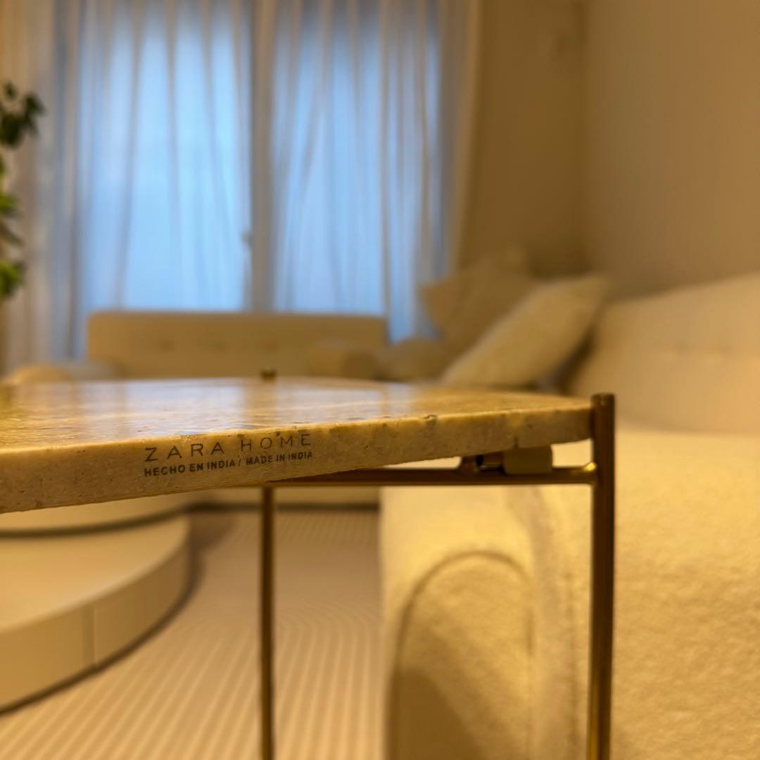 zara / 天然石天板の長方形サイドテーブル