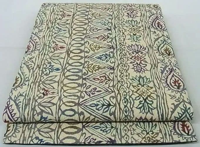 両面両方向　全通柄 袋帯　幾何学　花紋　兎　市松　正絹　4パターン使えます