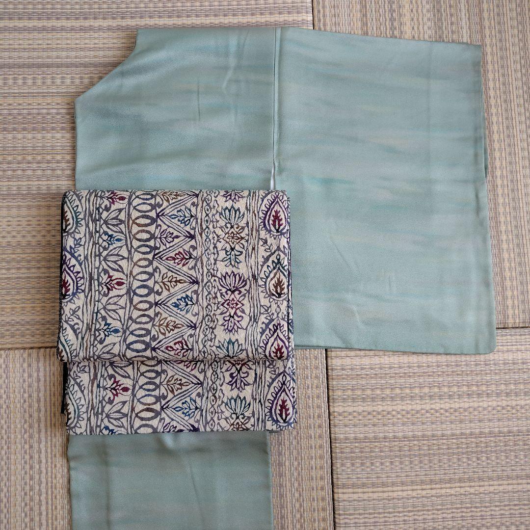 両面両方向　全通柄 袋帯　幾何学　花紋　兎　市松　正絹　4パターン使えます