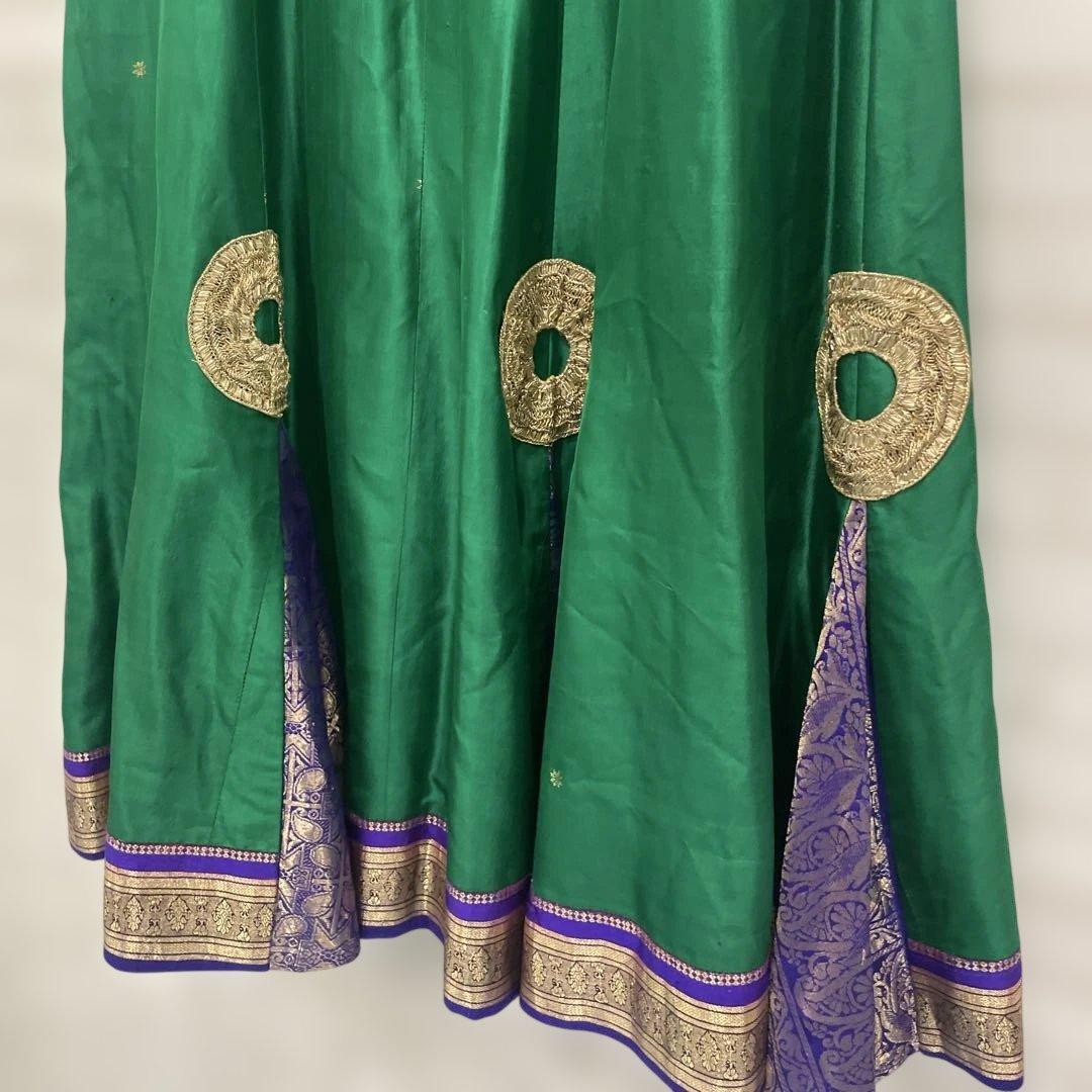 フラメンコドレス 紫緑 M〜Lサイズ　カラスコ着用モデル