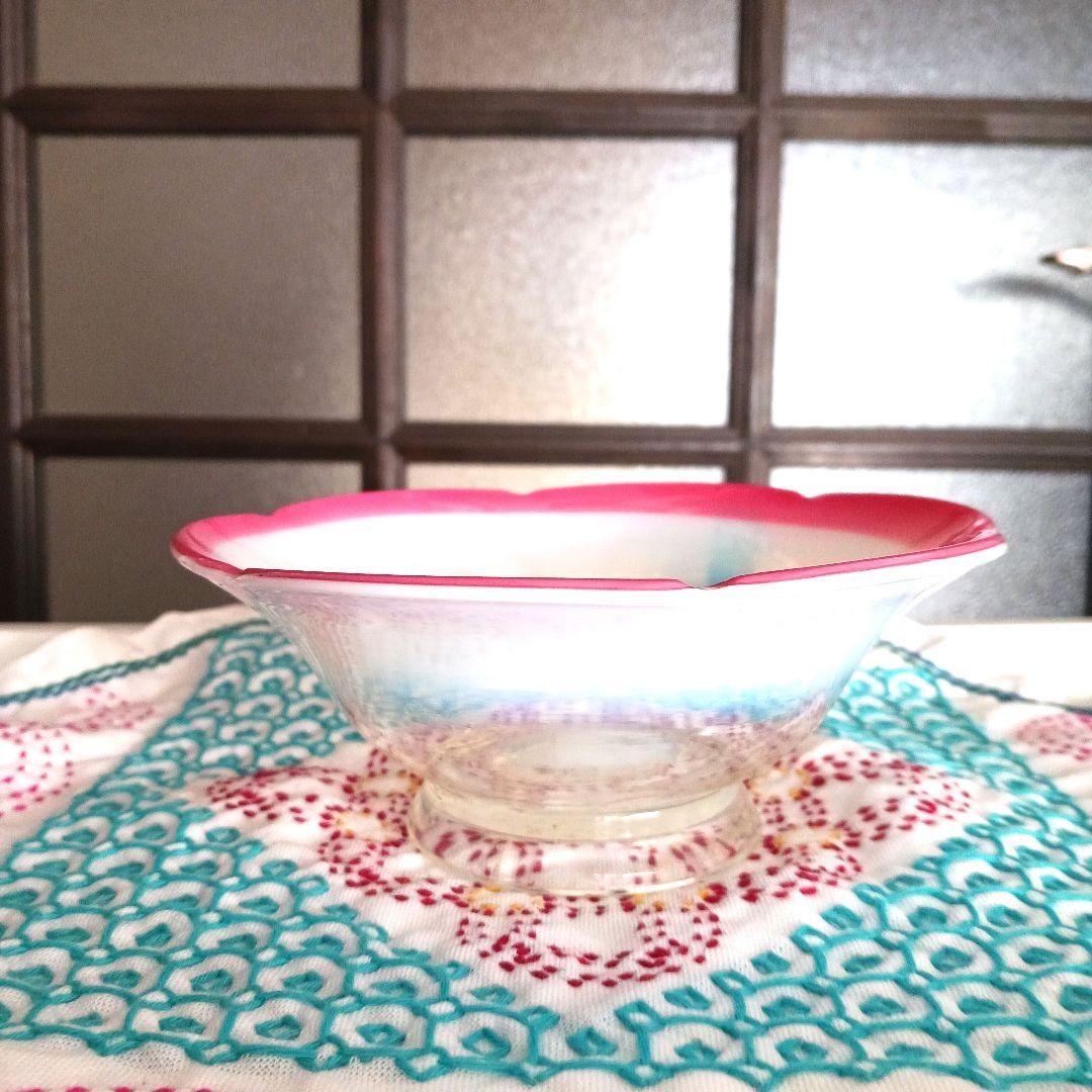 和製ガラス　大正　氷カップ　花びら　　15センチ