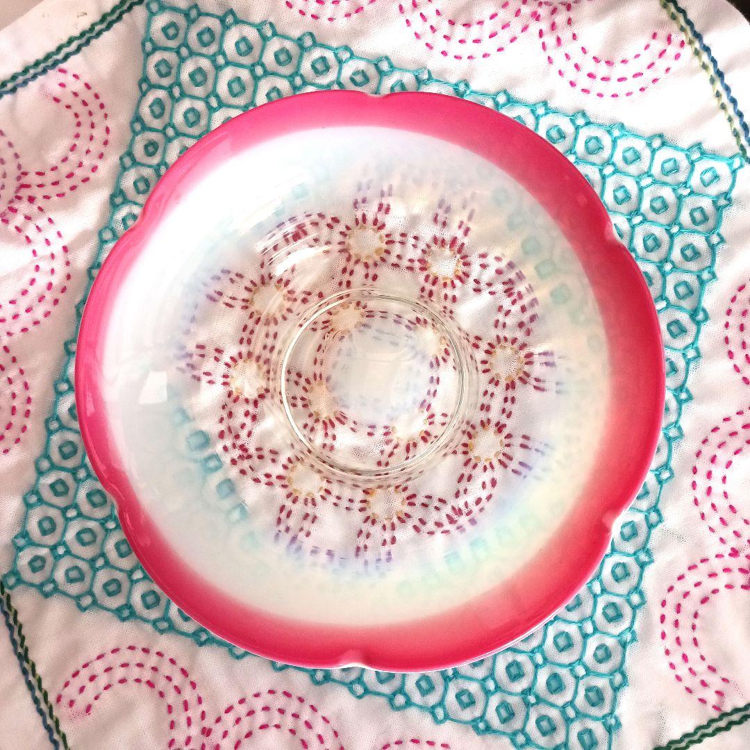 和製ガラス　大正　氷カップ　花びら　　15センチ