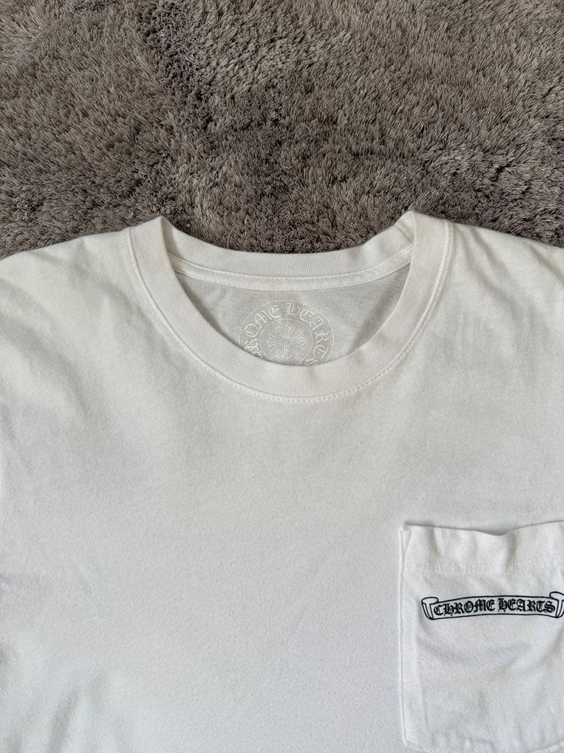 クロムハーツ ロングTシャツ スクロールラベル ホワイト　Sサイズ　ロンT