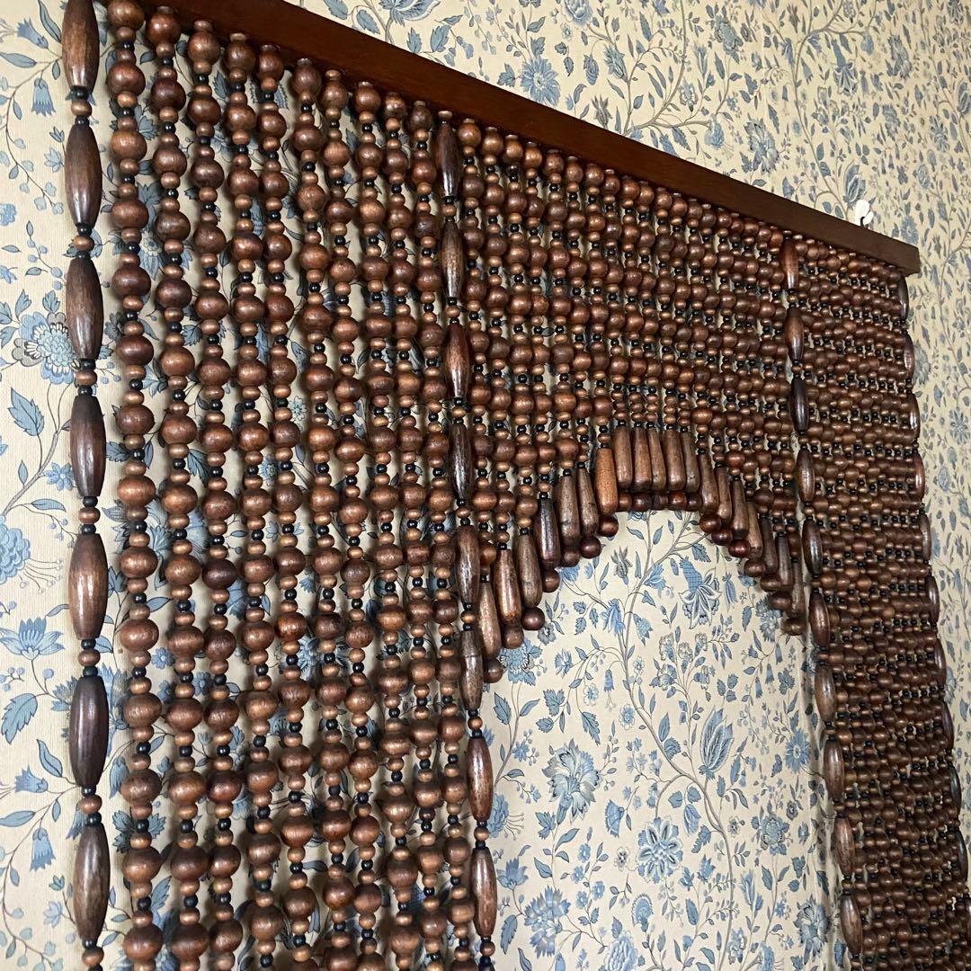 昭和レトロ　珠のれん　当時物　木玉暖簾