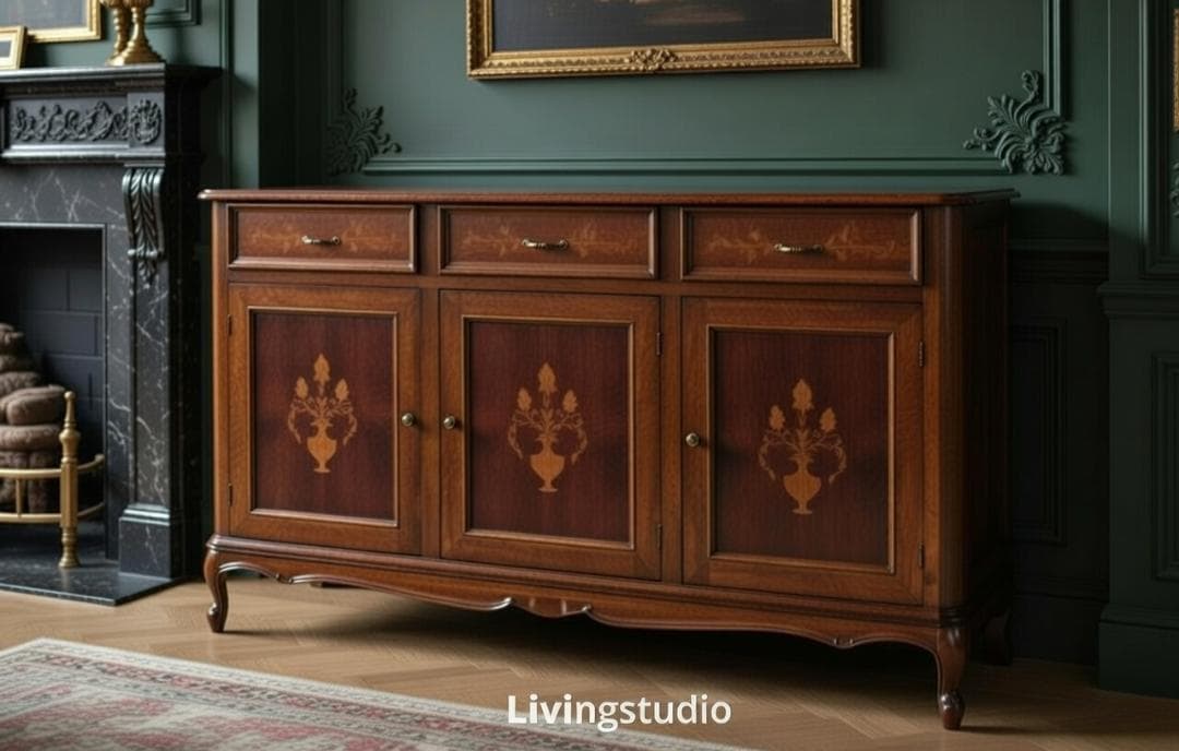 イタリア サイドボード クラシック家具 象嵌 アンティーク S3DI 送料無料