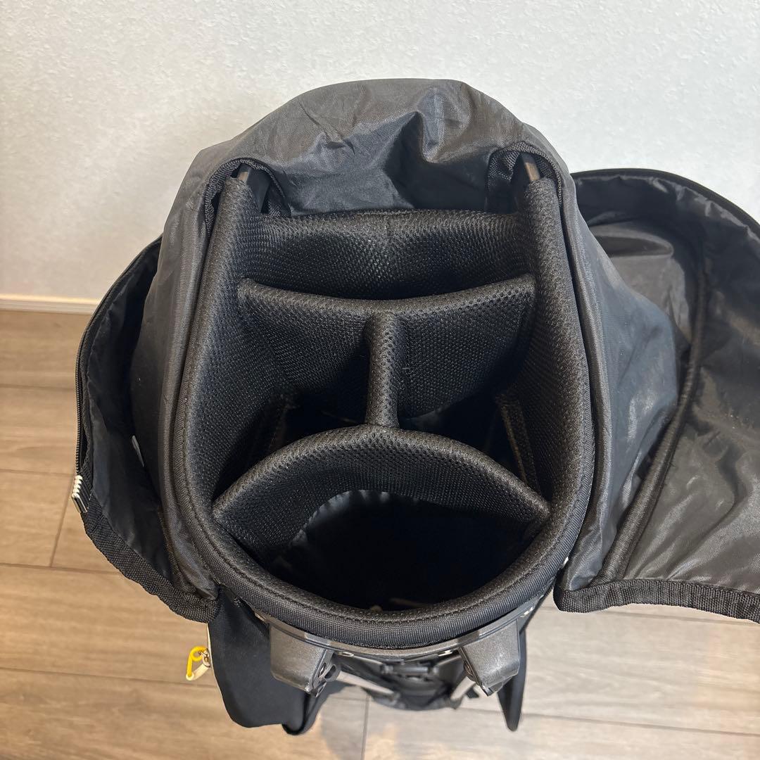 【LE COQ SPORTIF】キャディバッグ 黒×黄色 スタンド式 軽量モデル