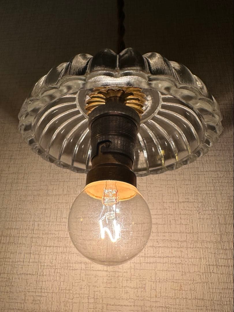 1920年代 フランス アンティーク とても大きな可愛いお花のアトリエランプ＊