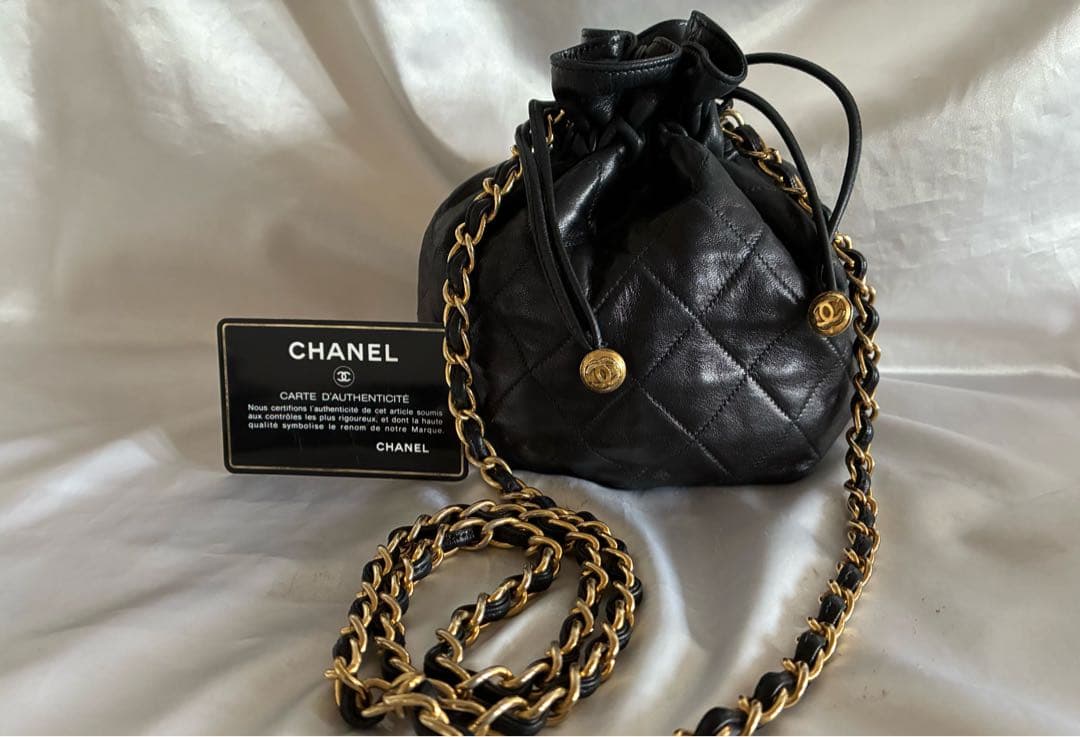 にこにこ 様♡CHANEL 巾着　マトラッセ　ラムスキン チェーンバッグ