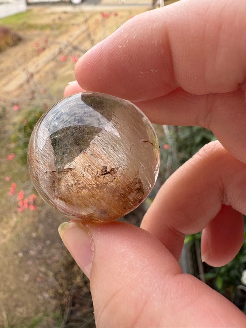 ホワイト千層ガーデン　ガーデンクォーツ　32ミリ