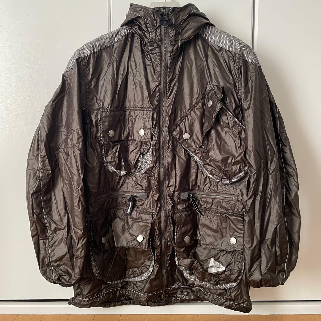 and wander×Barbour SHINY WIND HOODIE