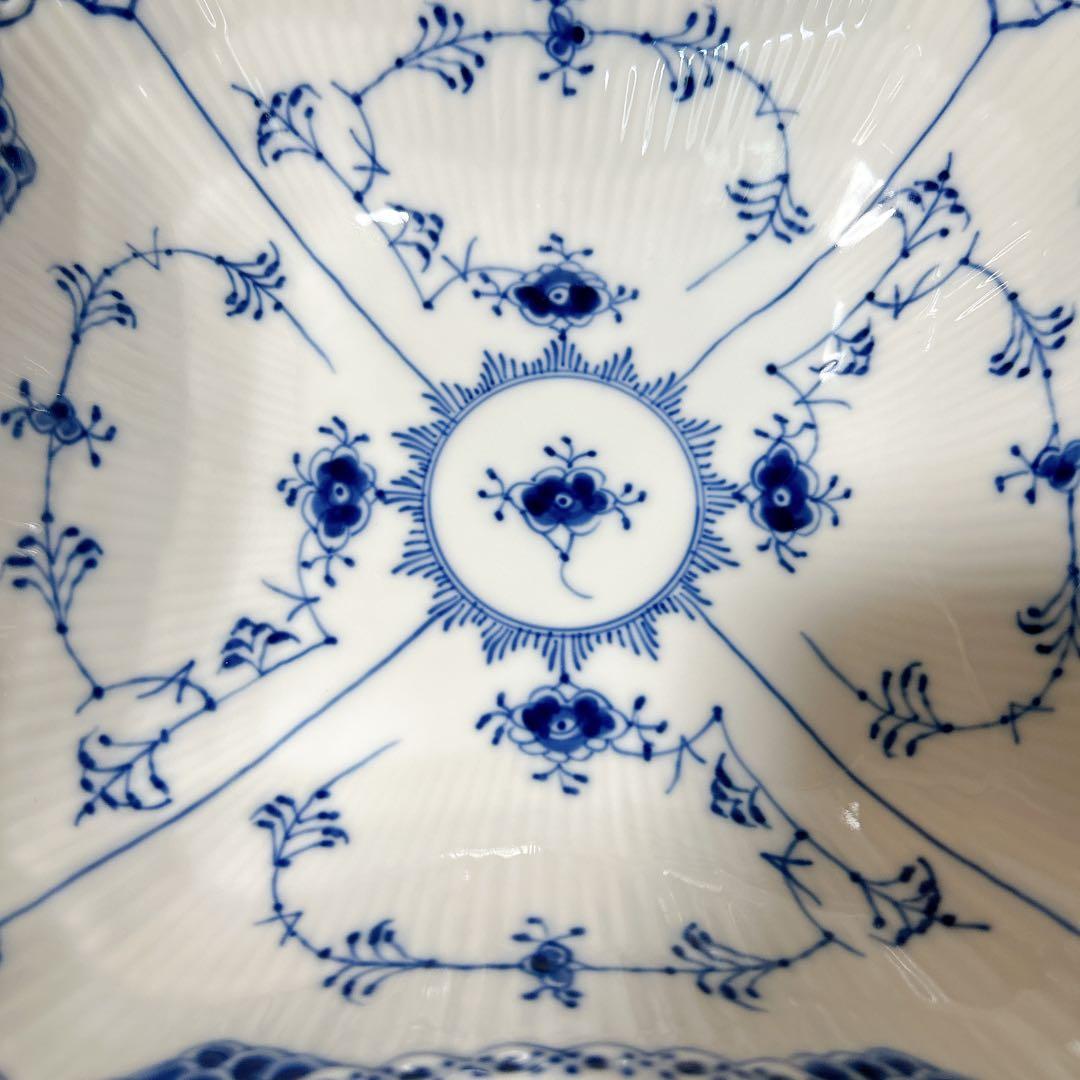 デンマーク製　ロイヤルコペンハーゲン　ブルー　ハーフレース ボウル　スクエア