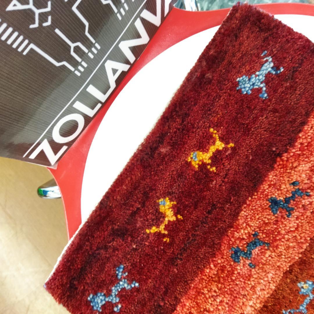 値下げ可能ミニギャベ●37×36㎝●手織●本物●新品未使用 遊牧民が紡ぐギャッベ