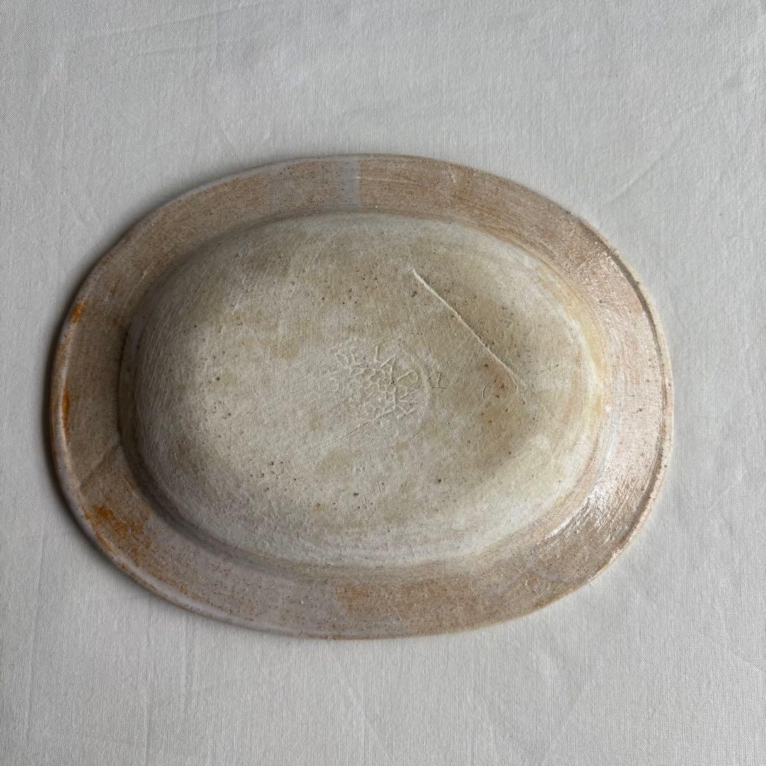 鹿児島睦　楕円　オーバルプレート　器　皿　鳩　ツバメ　鳥　草花　かごしままこと