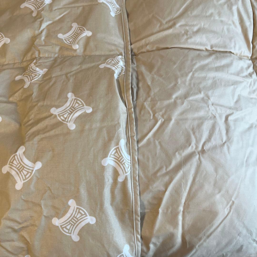 【新品】CELINE セリーヌ マカダム柄 羽毛肌掛けふとん ダウンケット