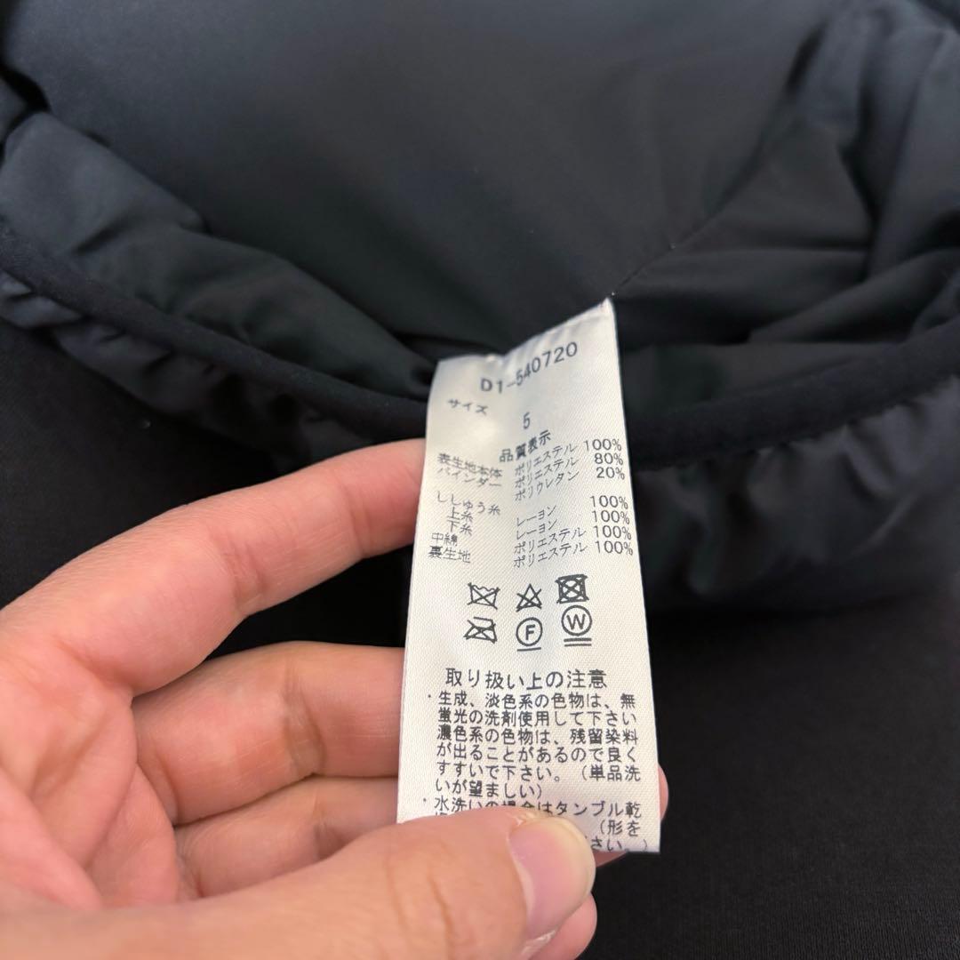 ダンスウィズドラゴン ベスト ダウン ジップ ブラック 総柄 フード