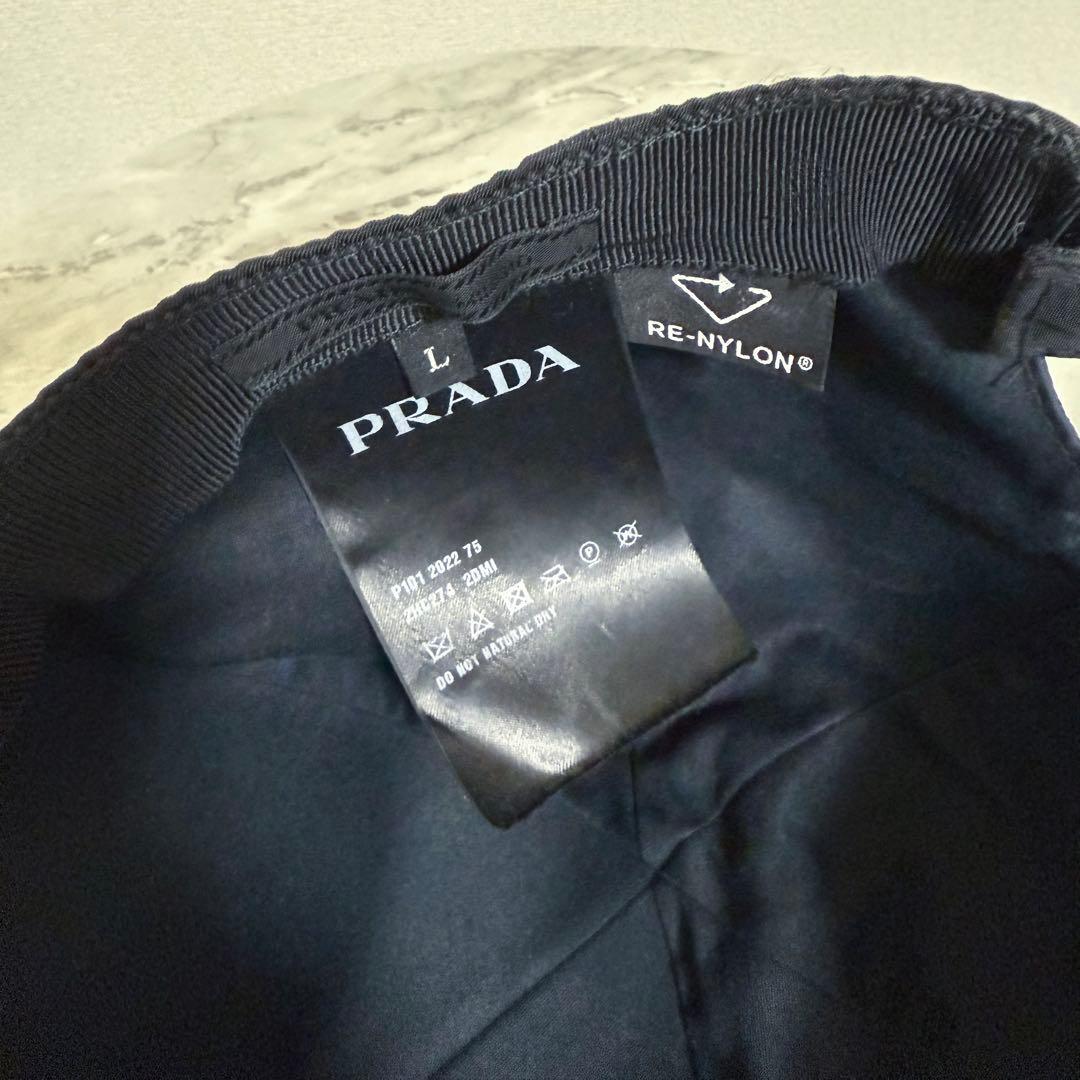PRADA ナイロンキャップ ロゴ メンズ L