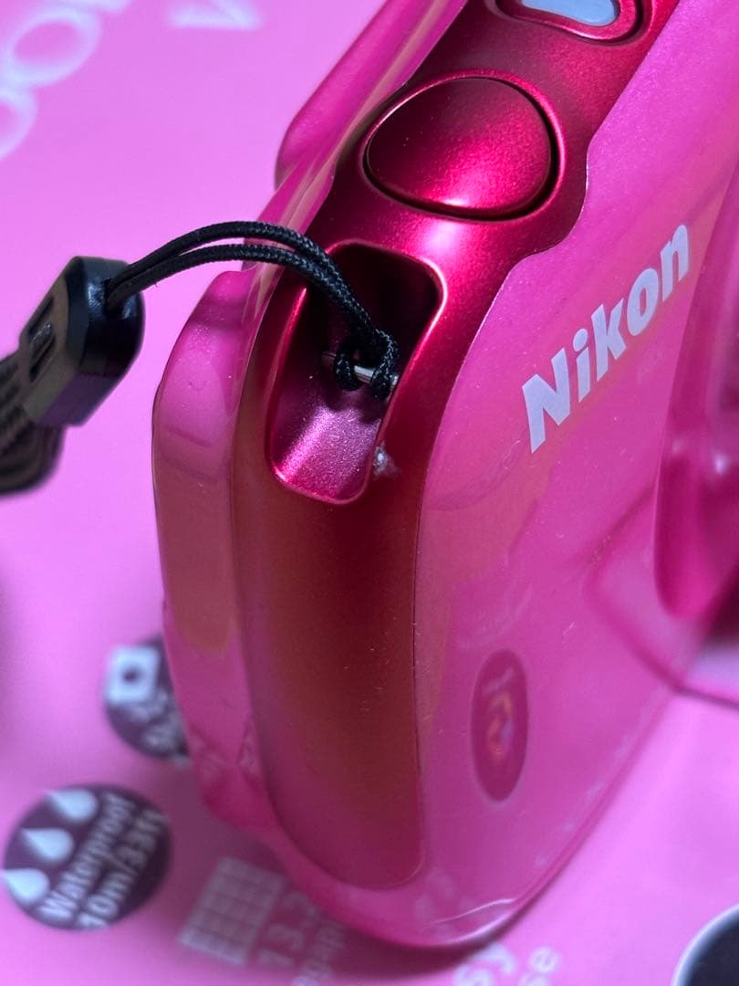 【美品】【SD付き】Nikon COOLPIX W100 デジカメ ピンク