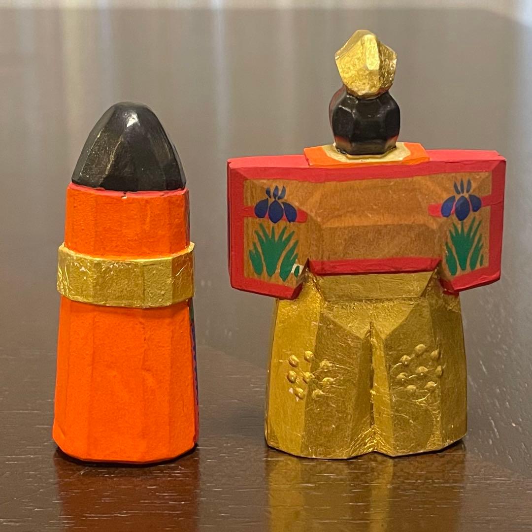 h*i様 雛人形　立雛　奈良人形　一刀彫　染川宗進　白鹿園　作家直筆の木箱付き