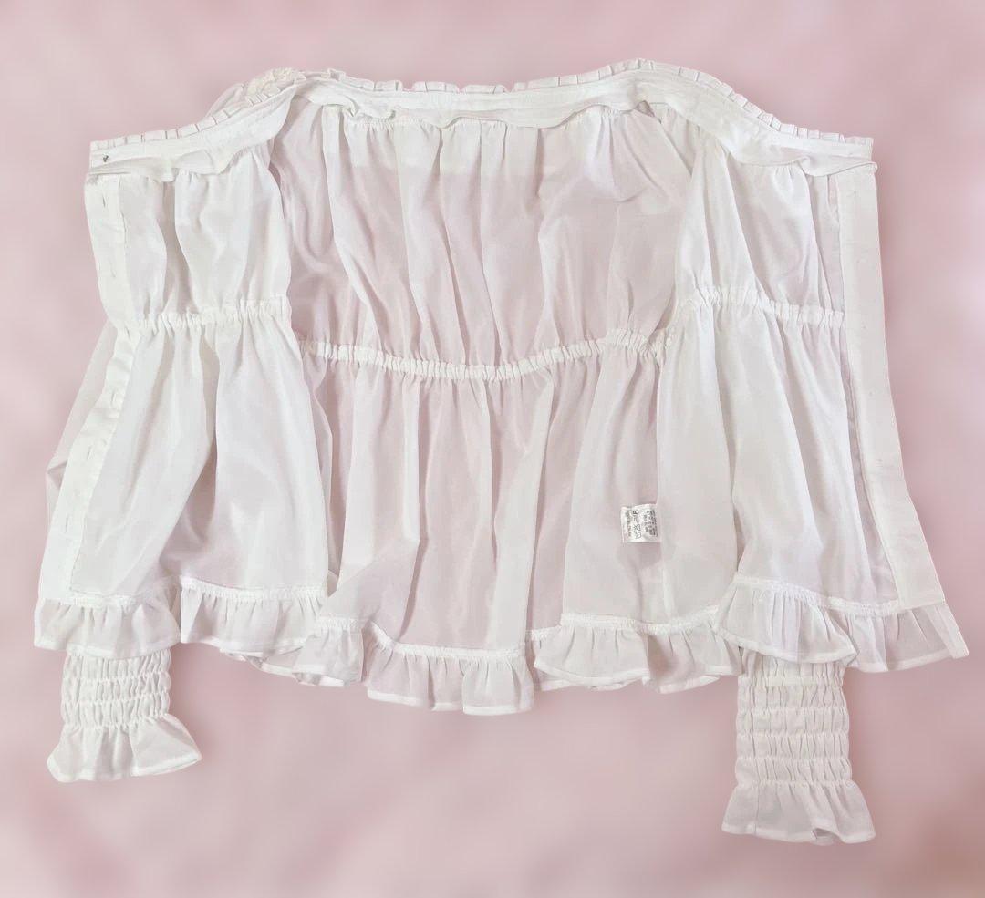 【美品】BABY, フリルシフォンブラウス　ホワイト